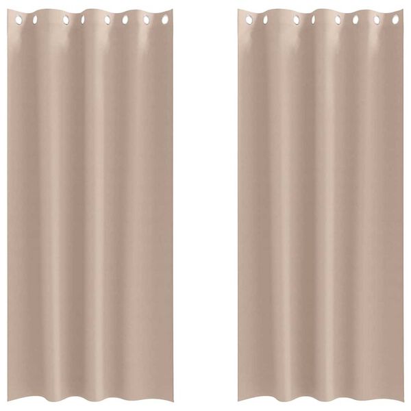 vidaXL Verdunkelungs-Vorh&auml;nge mit Ringen 2 pcs Taupe 260 x 140 cm