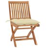 vidaXL Klappbare Gartenst&uuml;hle mit Kissen 8 Stk. Massivholz Teak