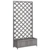 vidaXL Pflanzk&uuml;bel mit Spalier Grau 90x35x180 cm Massivholz Tanne