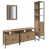 vidaXL Badezimmerm&ouml;bel-Set mit Regal 4 pcs Artisan-Eiche Holzwerkstoff