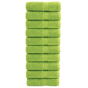 vidaXL Premium Waschhandt&uuml;cher SOLUND 10 St&uuml;ck Apfelgr&uuml;n 30x30 cm 600 g/m&sup2;