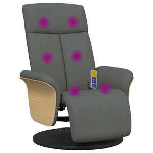vidaXL Massagesessel mit Fu&szlig;teil Dunkelgrau Stoff