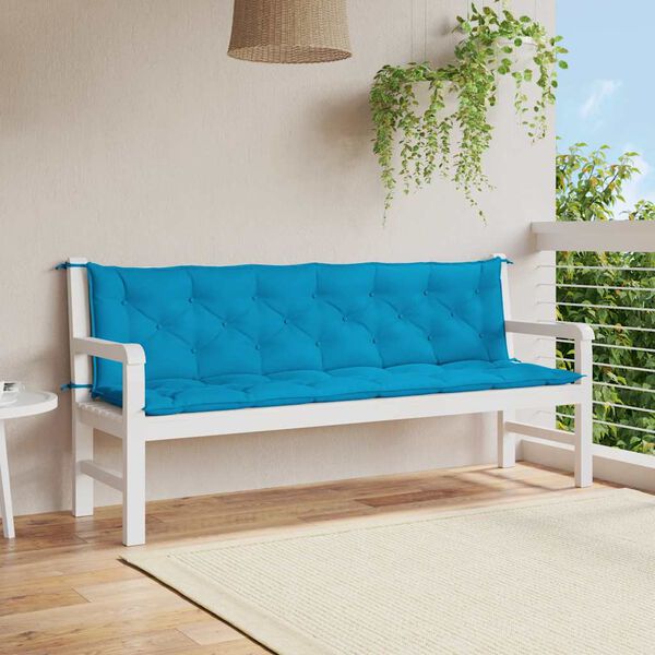vidaXL Gartenbank-Auflage Hellblau 200x(50+50)x7 cm Oxford-Gewebe