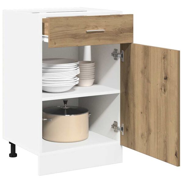 vidaXL Schubunterschrank Lyon Artisan-Eiche 50x46x81,5 cm Holzwerkstoff