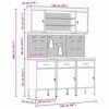 vidaXL Werkbank mit Schubladen 7 pcs Schwarz Ingenieure Holz und Stahl