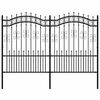 vidaXL Gartenzaun KAMPEN mit Speerspitze Schwarz 240 x 150 cm Stahl