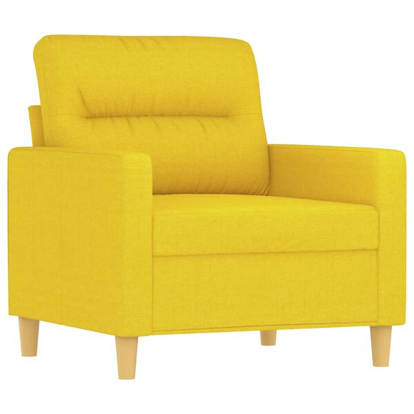 vidaXL Sessel mit Hocker Hellgelb 60 cm Stoff