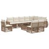 vidaXL Gartensofa-set 11 Stk. Beige und Cremewei&szlig; Poly-Rattan