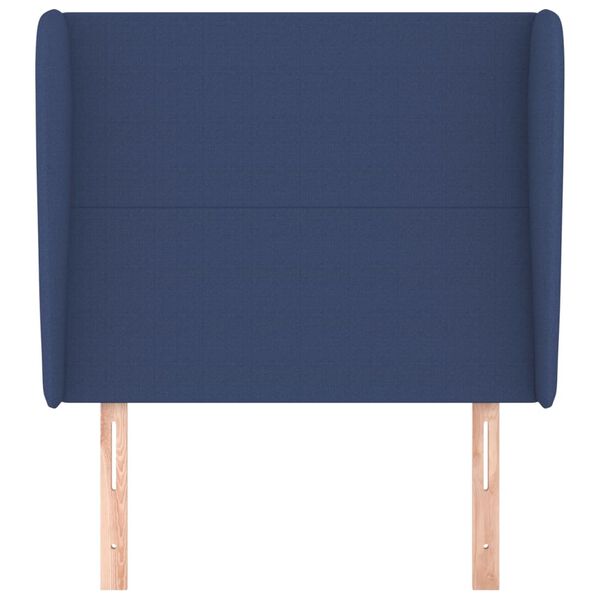 vidaXL Kopfteil mit Ohren Blau 83x23x118/128 cm Stoff