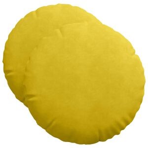 vidaXL Sitzkissen 2 St&uuml;ck Gelb &Oslash; 50 x 19 cm Samt