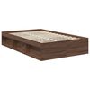 vidaXL Bettrahmen Braun Eichen-Optik 120 x 200 cm Massives Kiefernholz