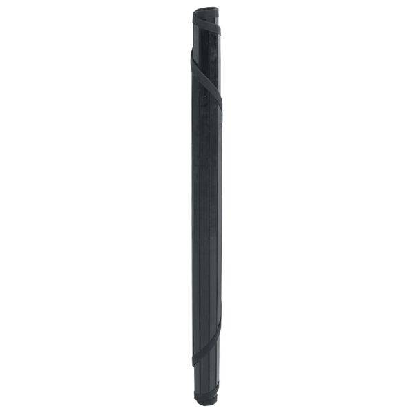 vidaXL Teppich Rund Schwarz 60 cm Bambus