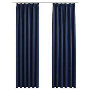 vidaXL Verdunkelungsvorh&auml;nge mit Haken 2 Stk. Blau 140x225cm
