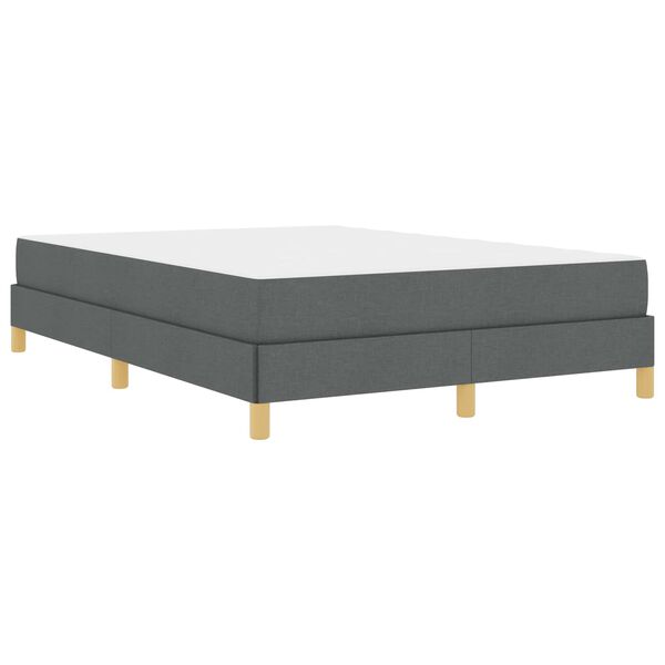 vidaXL Boxspringbett mit Matratze Dunkelgrau 140 x 190 cm Stoff