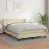 vidaXL Boxspringbett mit Matratze Creme 140x200 cm Kunstleder