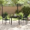 vidaXL Garten Essgruppe 3 pcs Schwarz Pulverbeschichteter Stahl