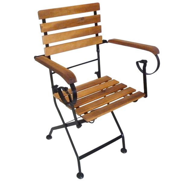 vidaXL Klappbare Gartenst&uuml;hle 4 Stk. Stahl und Massivholz Akazie
