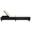 vidaXL Sonnenliege mit Auflage Poly Rattan Schwarz