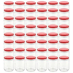 vidaXL Marmeladengl&auml;ser mit Rotem Deckel 48 Stk. 230 ml