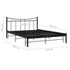 vidaXL Bettgestell Schwarz Metall 140x200 cm