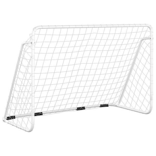vidaXL Fußballtor mit Netz Weiß 180x90x120 cm Stahl