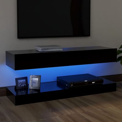 vidaXL TV-Schrank mit LED-Leuchten Schwarz 120x35cm