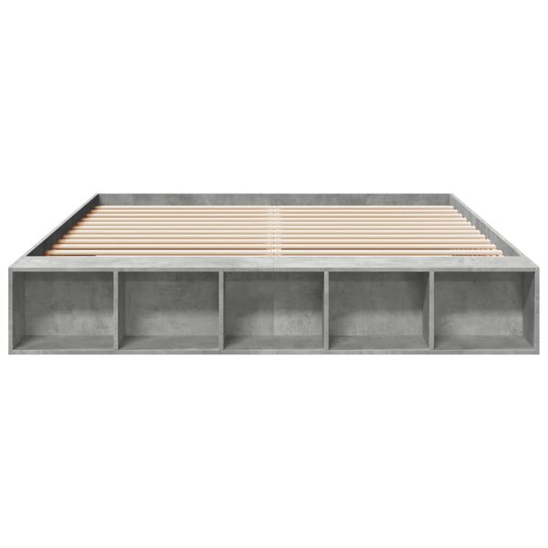 vidaXL Bettgestell Betongrau 200x200 cm Holzwerkstoff