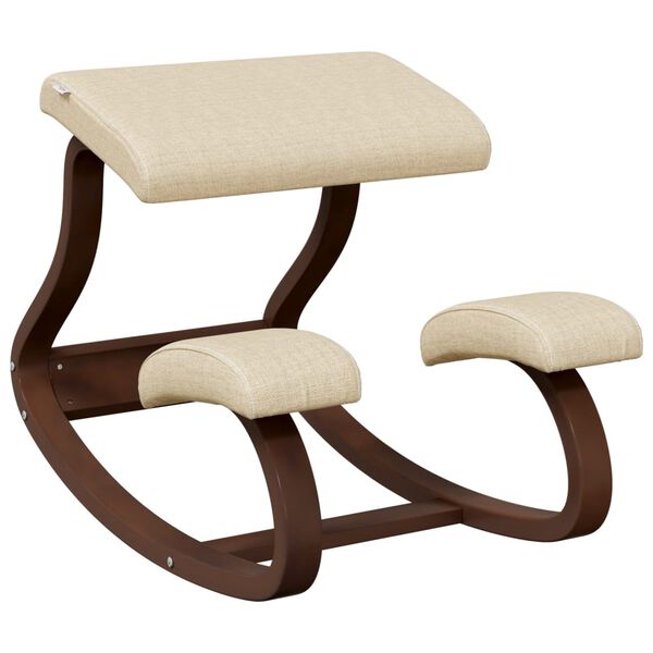 vidaXL Kniestuhl Creme 48x71x51 cm Birkensperrholz