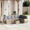 vidaXL 8-tlg. Garten-Sofagarnitur mit Kissen Beige Poly Rattan