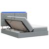 vidaXL LED-Speicherbett mit Matratze Hellgrau 180 x 200 cm Stoff
