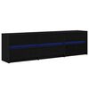 vidaXL TV-Einheiten 180 x 34 x 50 cm Schwarz Eichen-Optik