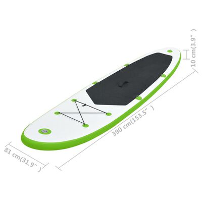 vidaXL SUP-Board-Set Aufblasbar Grün und Weiß
