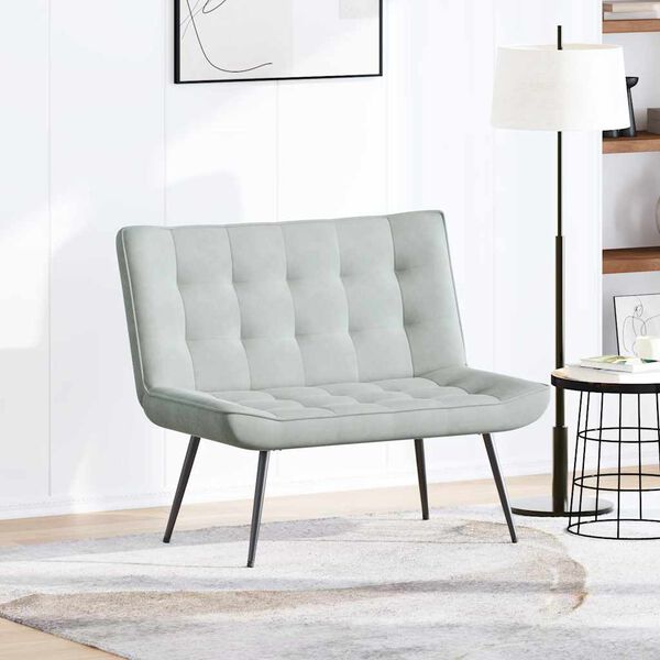 vidaXL Sitzbank Hellgrau 110x74x84 cm Samt