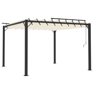 vidaXL Pergola mit Lamellendach 3x3 m Creme Stoff und Aluminium
