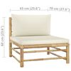 vidaXL 4-tlg. Garten-Lounge-Set mit Cremewei&szlig;en Kissen Bambus