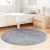 vidaXL Teppich Shaggy Hochflor NAVARRA Hellgrau 120x120 cm Polyester