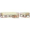 vidaXL Outdoor-Sofagarnitur mit Kissen 7 pcs Natur und Creme