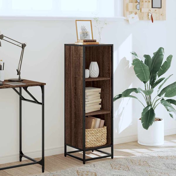 vidaXL B&uuml;cherregal Braun Eichen-Optik 33,5x33x107,5 cm Holzwerkstoff