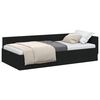 vidaXL Eckbettgestell mit Kopfteil Schwarz 90 cm x 200 cm Stoff