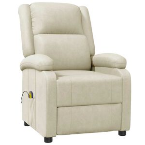 vidaXL Massagesessel Cremewei&szlig; Kunstleder