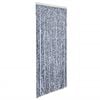 vidaXL Insektenschutz-Vorhang Blau Wei&szlig; Silbern 100x220cm Chenille