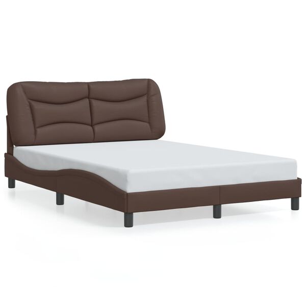vidaXL Bettgestell ohne Matratze "Hvar" Braun 140x190 cm Kunstleder