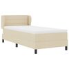 vidaXL Boxspringbett mit Matratze mit Kopfteil Creme 90 x 200 cm Stoff