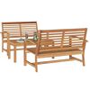 vidaXL Garten-Sofa-Set Natur Teak-Massivholz