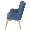 vidaXL Sessel mit Fu&szlig;hocker Blau Stoff