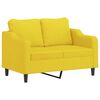 vidaXL 2-Sitzer-Sofa mit Zierkissen Hellgelb 120 cm Stoff