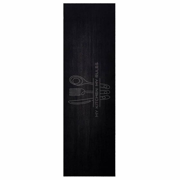 vidaXL K&uuml;chen Teppich Schwarz 150 x 45 cm Samt