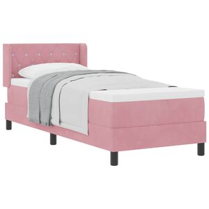 vidaXL Boxspringbett mit Kopfteil Rosa 200 x 80 cm Samt