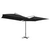 vidaXL Doppelsonnenschirm mit Stahlmast 250&times;250 cm Schwarz