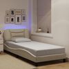 vidaXL Bettgestell mit LED ohne Matratze "Hvar" Creme 80x200 cm Stoff